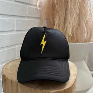 NWOT Aviator Nation Black Lightening Bolt Trucker Hat